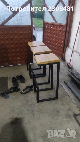 бар столове от масив и желязо , снимка 8 - Столове - 53535024