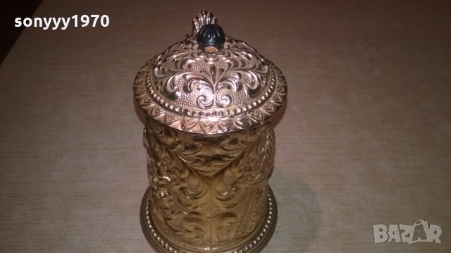 златна халба-14х13х9см-внос франция, снимка 6 - Колекции - 26793373