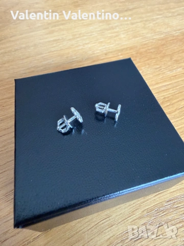 Обеци от бяло злато с диаманти от EPL Diamonds и сертификат, снимка 8 - Обеци - 53399848