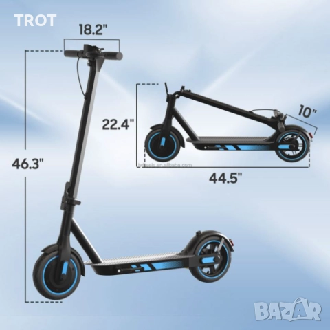 V10 Електрическа Тротинетка - 36V 10.5Ah с 250W Безчетков мотор, развиваща до 25 км/ч и до 120 кг, снимка 3 - Други спортове - 52157383