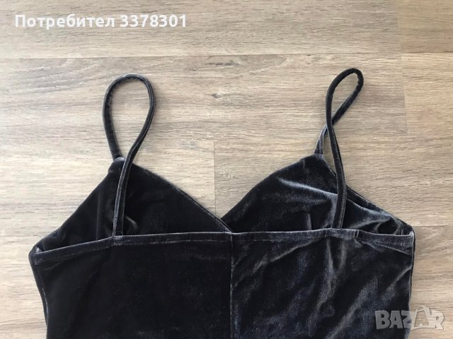 Еластична кадифена рокля с цепка, снимка 2 - Рокли - 36897394