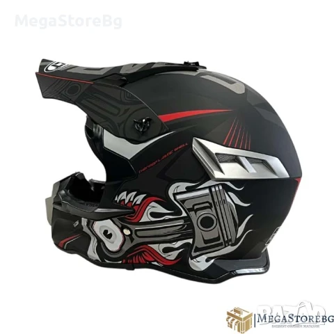 Кросова каска 188 - разбер M - Matt Black/Grey Red, снимка 5 - Аксесоари и консумативи - 50527113