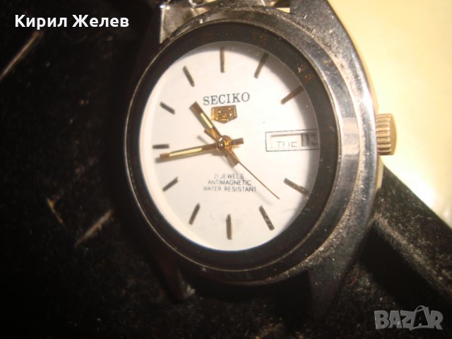 SECIKO 5 21 JEWELS ANTIMAGNETIC ИНТЕРЕСЕН РАБОТЕЩ МАРКОВ МЕХАНИЧЕН ЧАСОВНИК 20844, снимка 3 - Мъжки - 32832312
