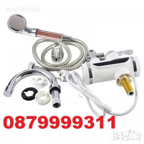 Смесителна батерия с нагревател и турмалинов душ Чешма за стена за плот, снимка 2 - Бойлери - 32576336