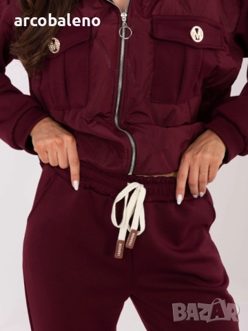 Дамски ежедневен комплект от две части с брошки, 5цвята , снимка 8 - Комплекти - 52860330