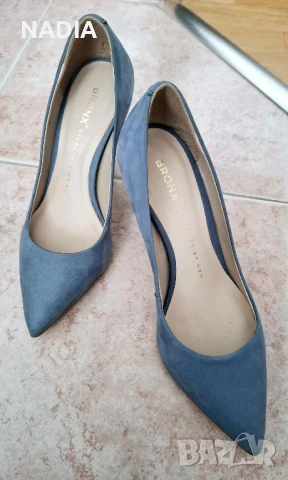 Сини обувки , снимка 5 - Дамски обувки на ток - 50627416