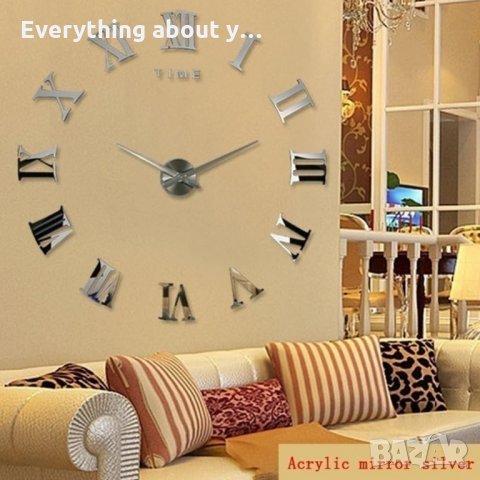 Стенен 3D часовник с римски цифри, снимка 5 - Стенни часовници - 32257675