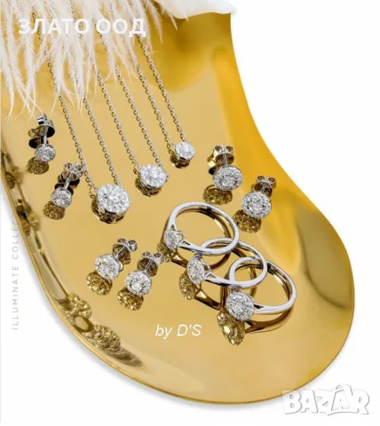 Златни пръстени и обеци с диаманти, снимка 16 - Пръстени - 38455477