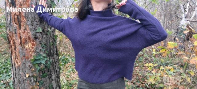 Дамски пуловер от вълнено букле, снимка 3 - Блузи с дълъг ръкав и пуловери - 48852324