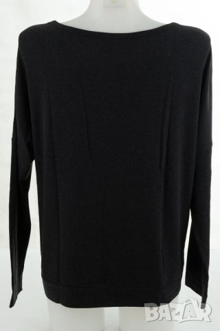 Черна дамска блуза с принт в бяло и сиво марка La Aurora XL/2XL, снимка 3 - Блузи с дълъг ръкав и пуловери - 26622452