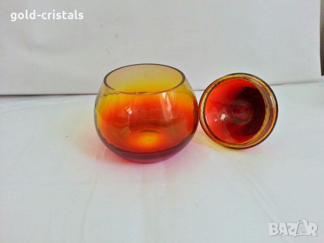 антикварна купа бонбониера български кристал , снимка 4 - Антикварни и старинни предмети - 26820587