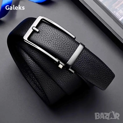 Мъжки официален класически колан с автоматична катарама /Черна естествена кожа!, снимка 3 - Колани - 51884753