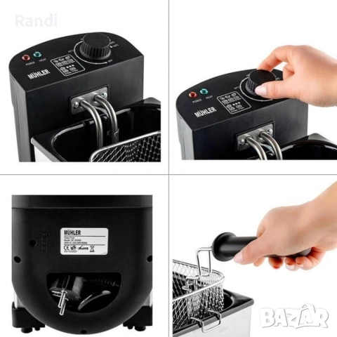 Фритюрник Muhler 3.0 Л, неръждаема стомана, снимка 5 - Фритюрници - 53224406