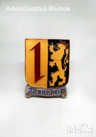 Стар Керамичен Герб Град Манхайм Германия Ръчнонаправен , снимка 4 - Колекции - 53059455