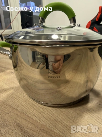 Комплект тенджери Swissgold Alana – 3 броя с капак от неръждаема стомана с 5-слойно капсулно дъно, снимка 8 - Съдове за готвене - 53461608