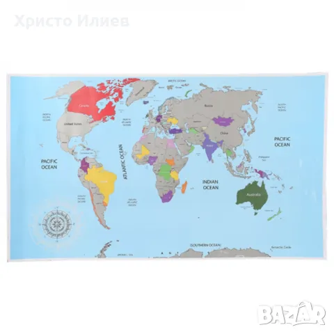 Скреч карта на света за истински пътешественици за изтриване, снимка 4 - Декорация за дома - 49205336