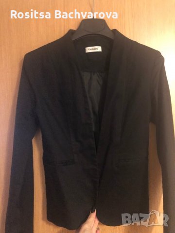 Черно елегантно сако Cacadu, S размер, снимка 5 - Сака - 27770304