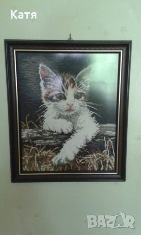 Гоблен - Трите котета / Малкото коте, снимка 2 - Гоблени - 28770979
