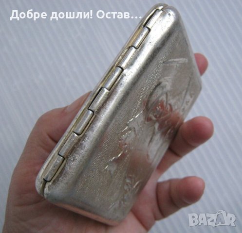 1968 руска стара табакера кутия метал, войник оръжие, кутия за цигари антика, снимка 5 - Други - 43239658