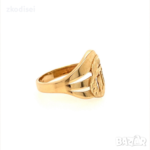 Златен дамски пръстен 2,10гр. размер:51 14кр. проба:585 модел:22996-1, снимка 3 - Пръстени - 44855854