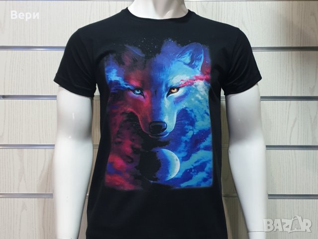 Нова мъжка тениска с дигитален печат Вълк, GALAXY WOLF, Серия вълци, снимка 15 - Тениски - 29040524