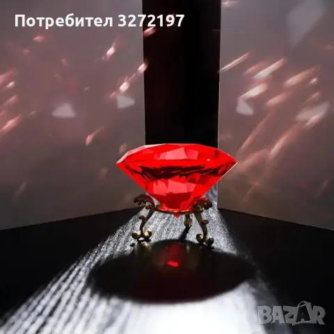 Бохемска Кристална Украса С Форма На Диамант, Със Стойка,различни цветове, снимка 11 - Декорация за дома - 48252366