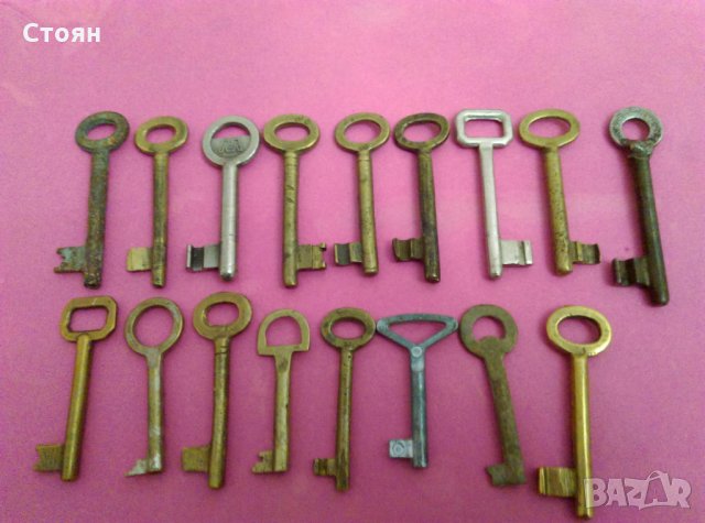3 бр.Стари голями железни ключове за брави-11 см-, снимка 5 - Ключове - 28207766
