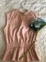 Кожен топ блуза в нежно розов цвят праскова, снимка 1 - Корсети, бюстиета, топове - 28609939