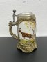 Немска халба за бира с капак и горски / ловни сцени. №4850, снимка 1 - Антикварни и старинни предмети - 43362603