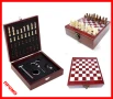 НОВ КОМПЛЕКТ ЗА ВИНО В ЛУКСОЗНА ДЪРВЕНА КУТИЯ 4 БРОЯ АКСЕСОАРИ. ШАХ. ШАХМАТНА ДЪСКА 2V1. СЕТ ЗА ВИНО, снимка 1