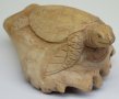 Дървена гъба водна костенурка ръчна изработка уникален подарък, снимка 1 - Статуетки - 36804590