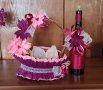 👌👌👌 Чудесен подарък за всеки повод -  декорирани кошничка и бутилка 👌👌👌за вино!, снимка 3