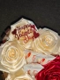 Сърце със сатенени рози и лакомства , снимка 3