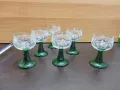 ретро стъклени чаши зелено столче , снимка 1
