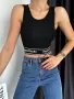 Черен дамски кроп топ , снимка 3