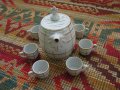 Порцеланов чайник с 6 чашки СИП, снимка 1 - Антикварни и старинни предмети - 33620686