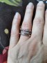 Сребърен пръстен- преплетени халки