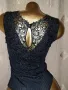 S/M Черно боди с богата рязана бродерия , снимка 7