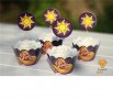 Рапунцел rapunzel 12 бр топери и кошнички украса декорация за мъфини кексчета торта и парти, снимка 1 - Други - 26544315