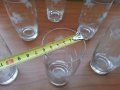 Ретро водни стъклени чаши гравирани, снимка 3