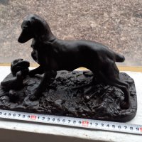 Прекрасна статуетка фигура на ловно куче от чугун, снимка 6 - Антикварни и старинни предмети - 39327978