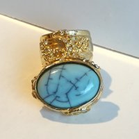 Позлатен пръстен с камък, снимка 6 - Пръстени - 35387912