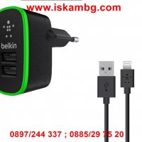 Комплект за зареждане 3в1 Belkin, зарядно 220V, зарядно за кола 12V и USB кабел Micro,, снимка 1 - Друга електроника - 26970110