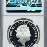 2022 George I - 1oz £2 - NGC PF70 First Releases -Възпоменателна Сребърна Монета - Great Britain, снимка 2 - Нумизматика и бонистика - 43821885