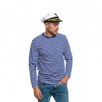 Нов мъжки моряшки комплект: моряшка блуза с дълъг ръкав и капитанска шапка, снимка 17 - Блузи - 32771009