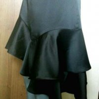 Пола с волани, на "Zara" от черен плътен сатен🍀❤S/M,M❤🍀арт.4349, снимка 2 - Поли - 37133277