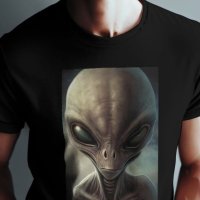тениска с принт извънземно , снимка 3 - Тениски - 43662826