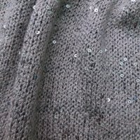 Светлосива блуза рехаво памучно плетиво със сребристи пайети, снимка 2 - Блузи с дълъг ръкав и пуловери - 32476870