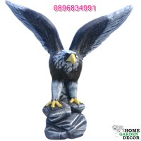 Орел статуя от бетон градинска фигура в черен цвят, снимка 2 - Градински мебели, декорация  - 40697606