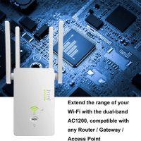 WiFi Range Extender, до 1200Mbps, 2,4 & 5GHz двулентов WiFi ретранслатор WiFi усилвател на сигнала с, снимка 5 - Друга електроника - 43997945